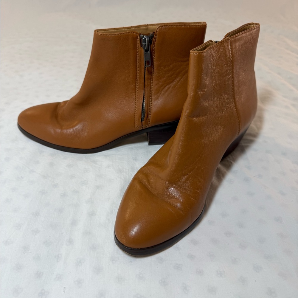 J. Crew Tan Leather Ankle Boots Size 7.5